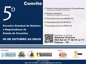 5º ENCONTRO ESTADUAL DE NOTÁRIOS E REGISTRADORES DO ESTADO DO TOCANTINS