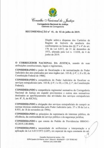 Recomendação nº 41